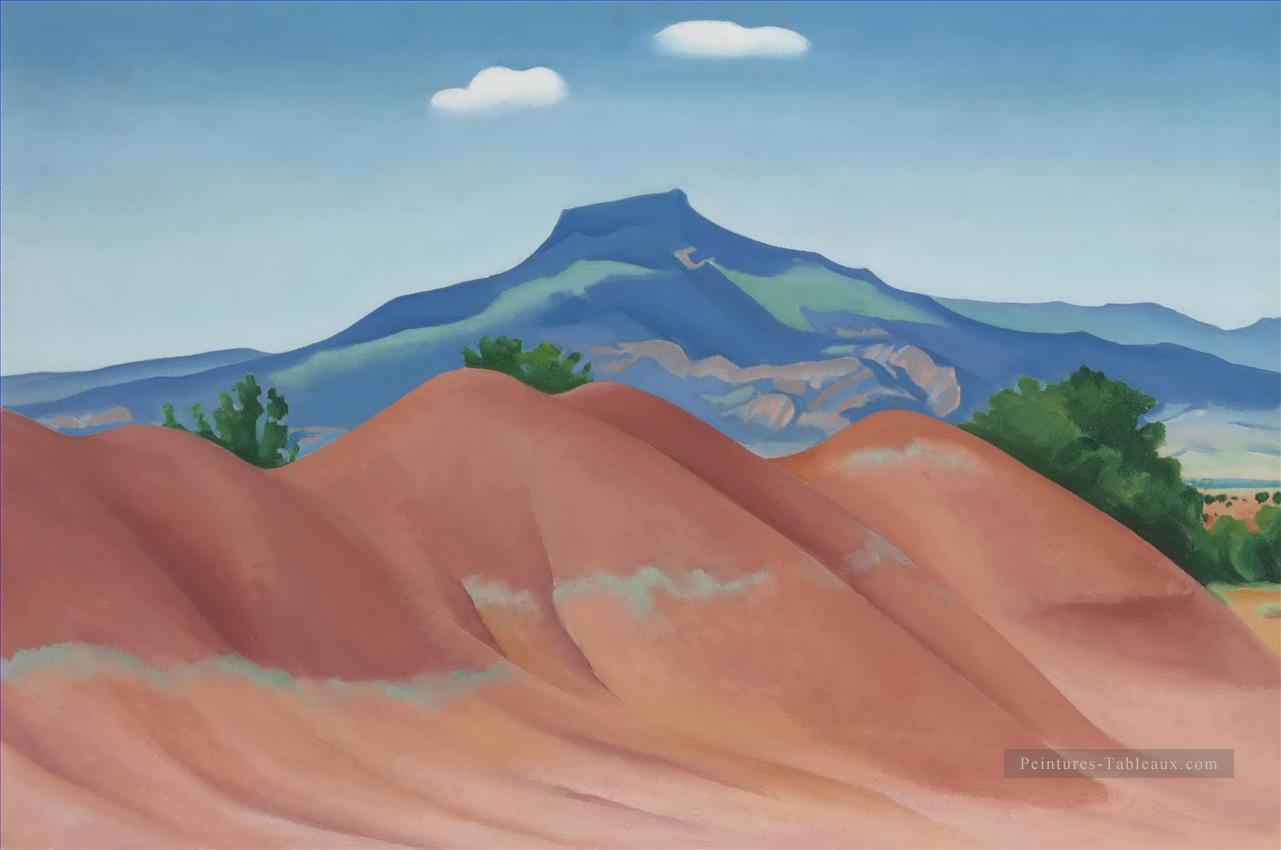 Red Hills avec Pedernal White Clouds Georgia Okeeffe modernisme américain Precisionism Peintures à l'huile